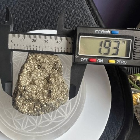 Golden Pyrite Crystal Cluster | Raw Nugget for Boho Decor & Energy Healing - Picture 7 of 11